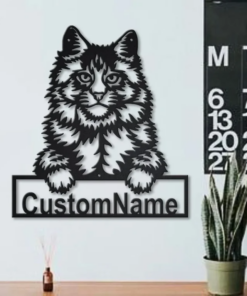 Personalized Main Coon Cat Metal Sign Art, Custom Main Coon Cat Metal Sign, Father's Day Gift, Pets Gift, Birthday Gift