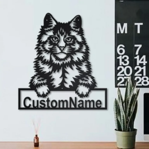 Personalized Main Coon Cat Metal Sign Art, Custom Main Coon Cat Metal Sign, Father's Day Gift, Pets Gift, Birthday Gift