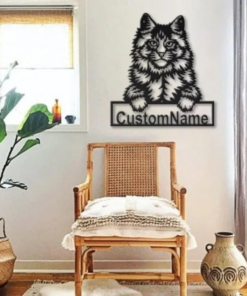 Personalized Main Coon Cat Metal Sign Art, Custom Main Coon Cat Metal Sign, Father's Day Gift, Pets Gift, Birthday Gift