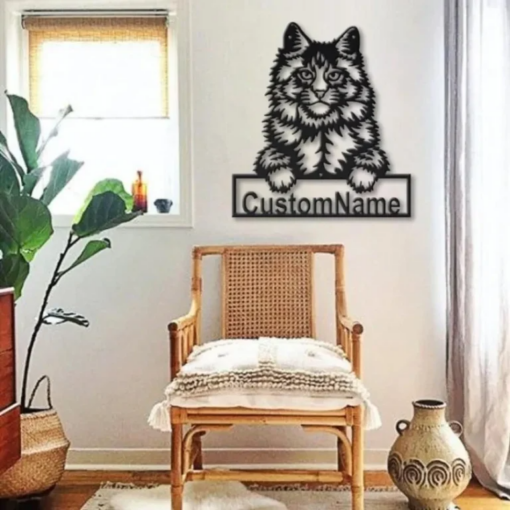 Personalized Main Coon Cat Metal Sign Art, Custom Main Coon Cat Metal Sign, Father's Day Gift, Pets Gift, Birthday Gift