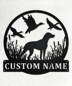 Custom Hunting Dog Metal Wall Art, Personalized Dog Hunter Name Sign Decoration For Room, Hunting Dog Home Decor, Custom Hunting Dog