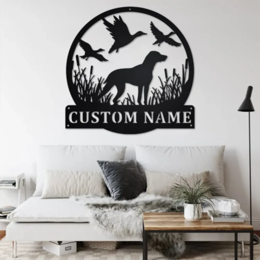 Custom Hunting Dog Metal Wall Art, Personalized Dog Hunter Name Sign Decoration For Room, Hunting Dog Home Decor, Custom Hunting Dog