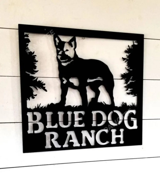 Blue Heeler Or Red Heeler Dog Sign, Australian Cattle Dog, Your Name Custom Indoor Or Outdoor Metal