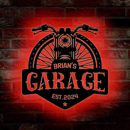 Custom Motorcycle Garage Sign Gift for a Biker Motorbike Creative Iron Sheet