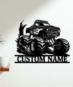 Personalized Monster Truck Off Road Metal Sign Logo LED Light