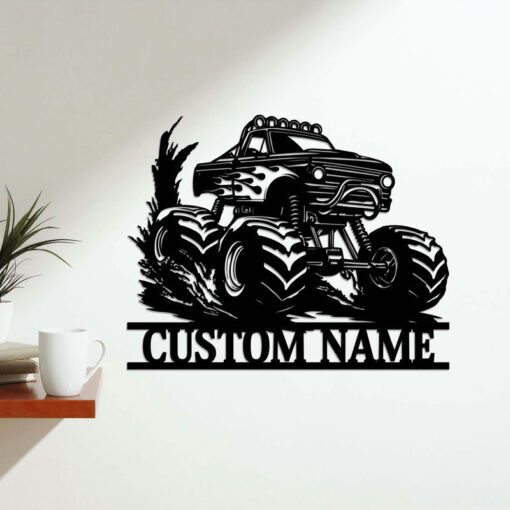 Personalized Monster Truck Off Road Metal Sign Logo LED Light