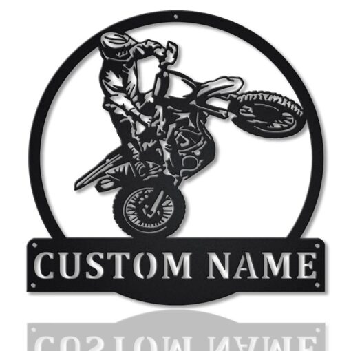 Custom Motocross Monogram Metal Signage Gift for a Biker Motorbike Creative Iron Sheet