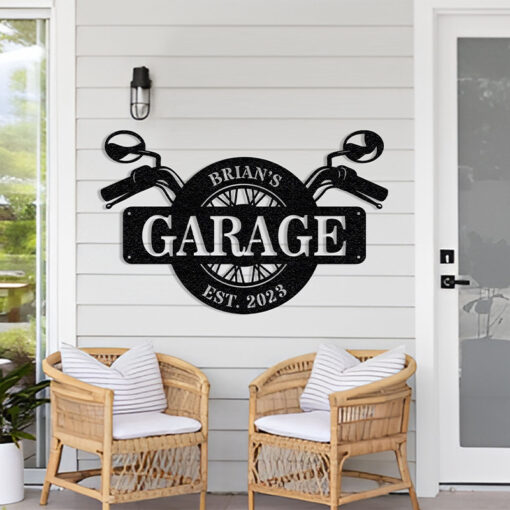 Personalized Motorcycle Garage Sign Motorbike Lover Creative Iron Sheet