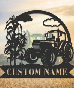 Custom Tractor Driver Metal Wall Home Decor Farming Creative Iron Sheet