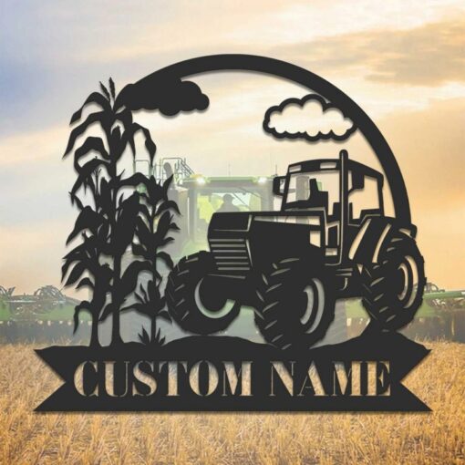 Custom Tractor Driver Metal Wall Home Decor Farming Creative Iron Sheet