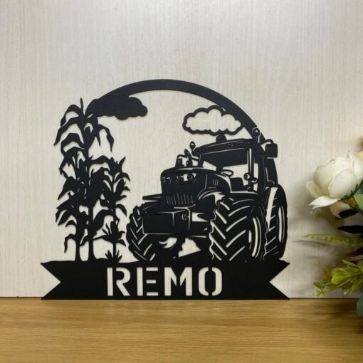 Custom Tractor Driver Metal Wall Home Decor Farming Creative Iron Sheet