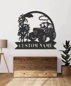 Custom Tractor Driver Metal Wall Home Decor Farming Creative Iron Sheet