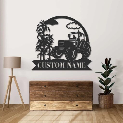 Custom Tractor Driver Metal Wall Home Decor Farming Creative Iron Sheet