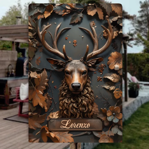 Stunning Deer Personalized Hunting Rectangle Metal Sign Hunter Lover Gift