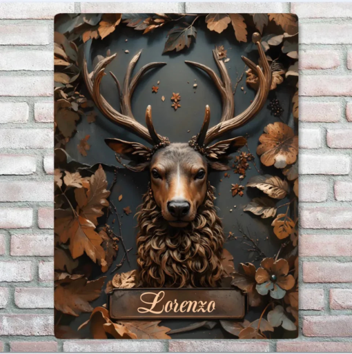 Stunning Deer Personalized Hunting Rectangle Metal Sign Hunter Lover Gift