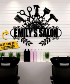 Personalized Hairstylist Salon Metal Sign Barber Shop Decor