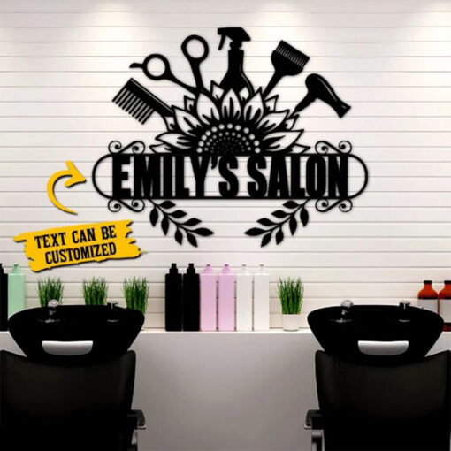 Personalized Hairstylist Salon Metal Sign Barber Shop Decor