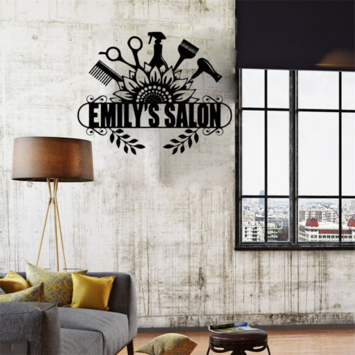 Personalized Hairstylist Salon Metal Sign Barber Shop Decor