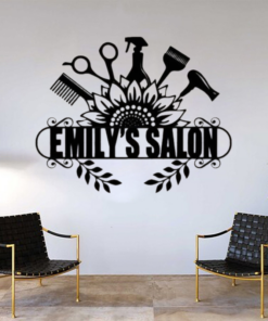 Personalized Hairstylist Salon Metal Sign Barber Shop Decor