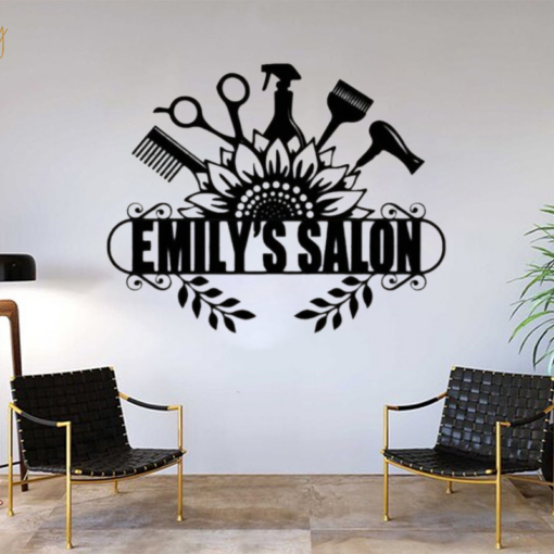 Personalized Hairstylist Salon Metal Sign Barber Shop Decor