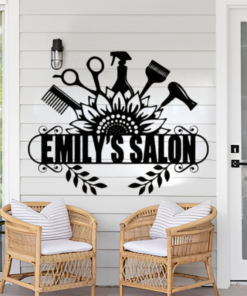 Personalized Hairstylist Salon Metal Sign Barber Shop Decor