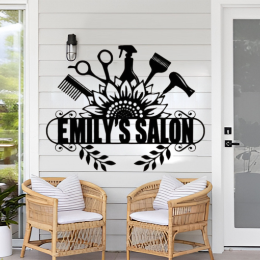 Personalized Hairstylist Salon Metal Sign Barber Shop Decor