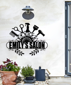 Personalized Hairstylist Salon Metal Sign Barber Shop Decor