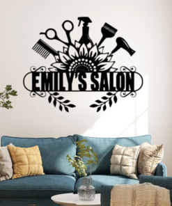 Personalized Hairstylist Salon Metal Sign Barber Shop Decor