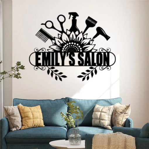 Personalized Hairstylist Salon Metal Sign Barber Shop Decor