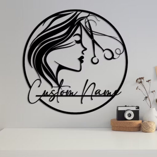 Custom Hair Dresser Metal Sign Barber Shop Decor Welcome Sign