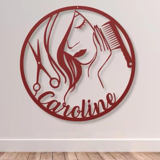 Personalized Hairdresser Metal Sign Barber Shop Decor Hair Salon Wall Art