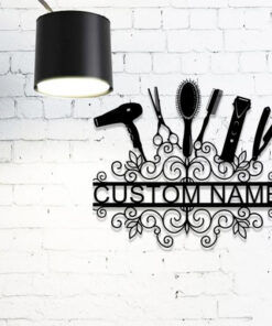 Custom hairstylist Metal Sign Barber Shop Decor Welcome Sign