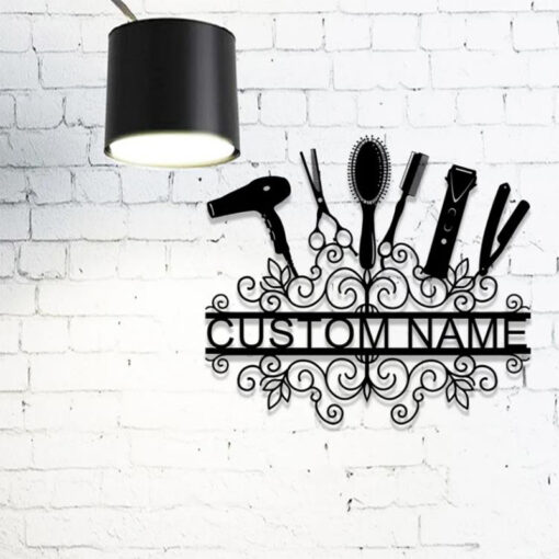 Custom hairstylist Metal Sign Barber Shop Decor Welcome Sign