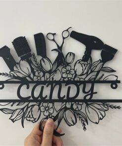 Personalized Hair Stylist Metal Wall Art Barber Shop Decor