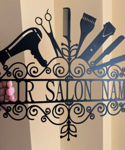 Personalized Hairdresser Name Letter Metal Sign Barber Shop Decor