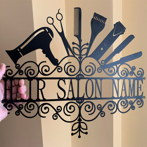 Personalized Hairdresser Name Letter Metal Sign Barber Shop Decor