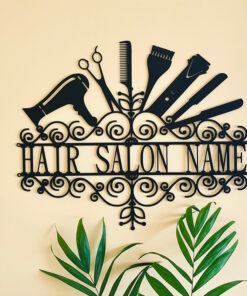 Personalized Hairdresser Name Letter Metal Sign Barber Shop Decor