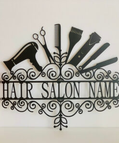 Personalized Hairdresser Name Letter Metal Sign Barber Shop Decor