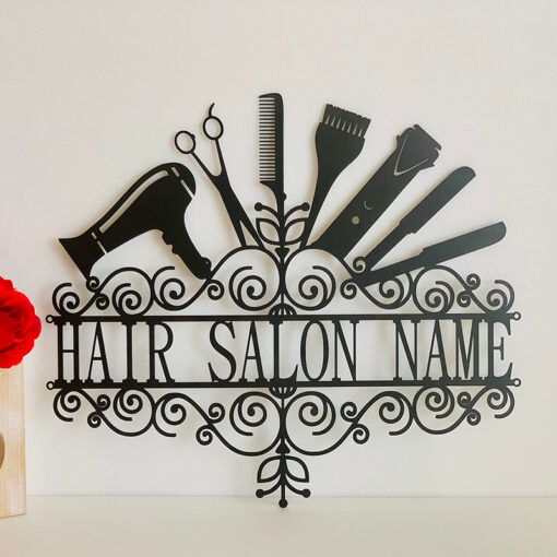 Personalized Hairdresser Name Letter Metal Sign Barber Shop Decor