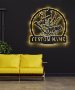 Personalized Barber Shop Wall Decor Hairstylist Salon Metal Sign