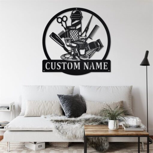 Personalized Barber Shop Wall Decor Hairstylist Salon Metal Sign