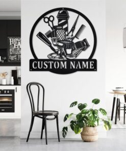 Personalized Barber Shop Wall Decor Hairstylist Salon Metal Sign