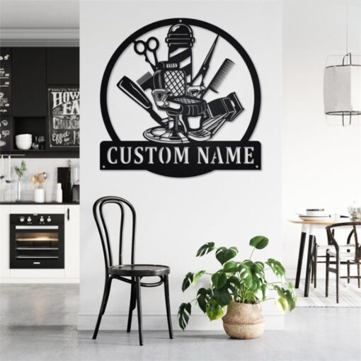 Personalized Barber Shop Wall Decor Hairstylist Salon Metal Sign