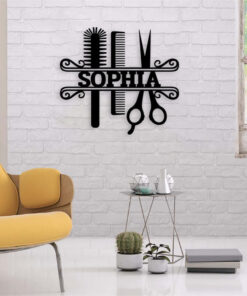 Personalized Hair Stylist Salon Metal Sign Barber Shop Decor