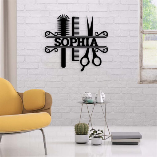 Personalized Hair Stylist Salon Metal Sign Barber Shop Decor