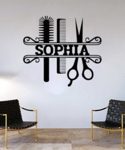 Personalized Hair Stylist Salon Metal Sign Barber Shop Decor