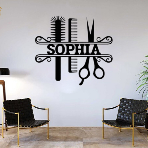 Personalized Hair Stylist Salon Metal Sign Barber Shop Decor