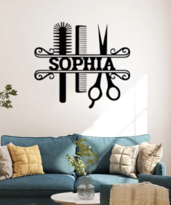 Personalized Hair Stylist Salon Metal Sign Barber Shop Decor