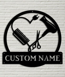 Personalized Barber Hair Stylist Metal Sign Hairstylist Salon Decor