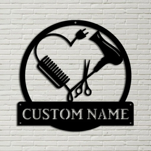 Personalized Barber Hair Stylist Metal Sign Hairstylist Salon Decor